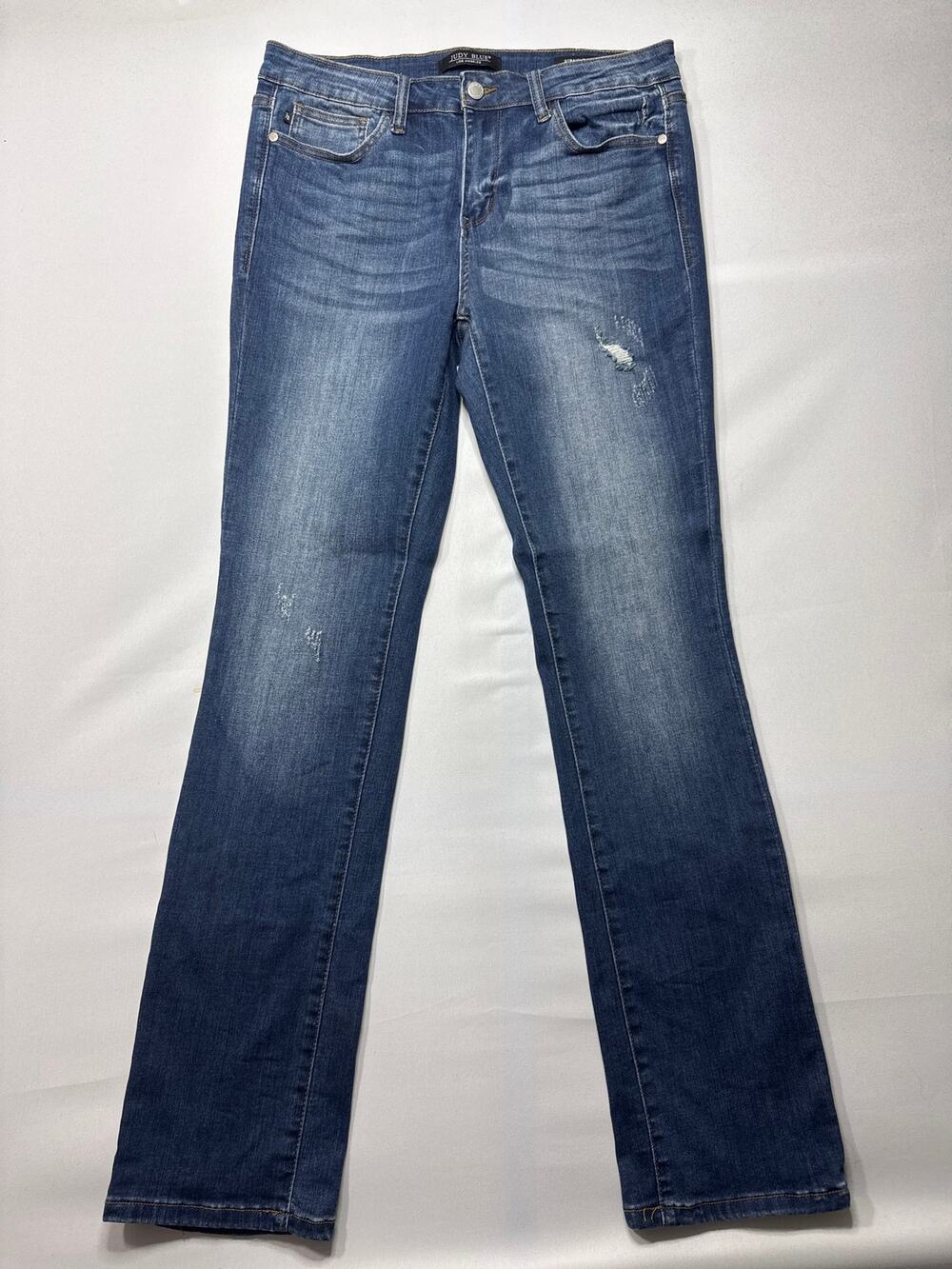 Judy Blue Women's Straight Fit Stretch Blue Jeans - Size 32 (32x32.5)